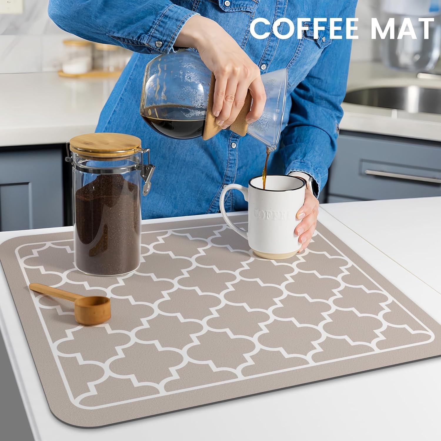 Homecloud Dish Drying Mat For Kitchen Counter Hide Stain Super Absorbent, Non-Slip, Heat-Resistant, Great For Dishes, Rack Pad,